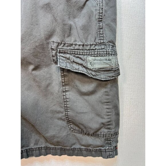 Unionbay Men's Cargo Walking Hiking Shorts Stretch Size 42 Gray Pockets Casual - Picture 7 of 11